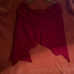 Red Shawl Tunic Top